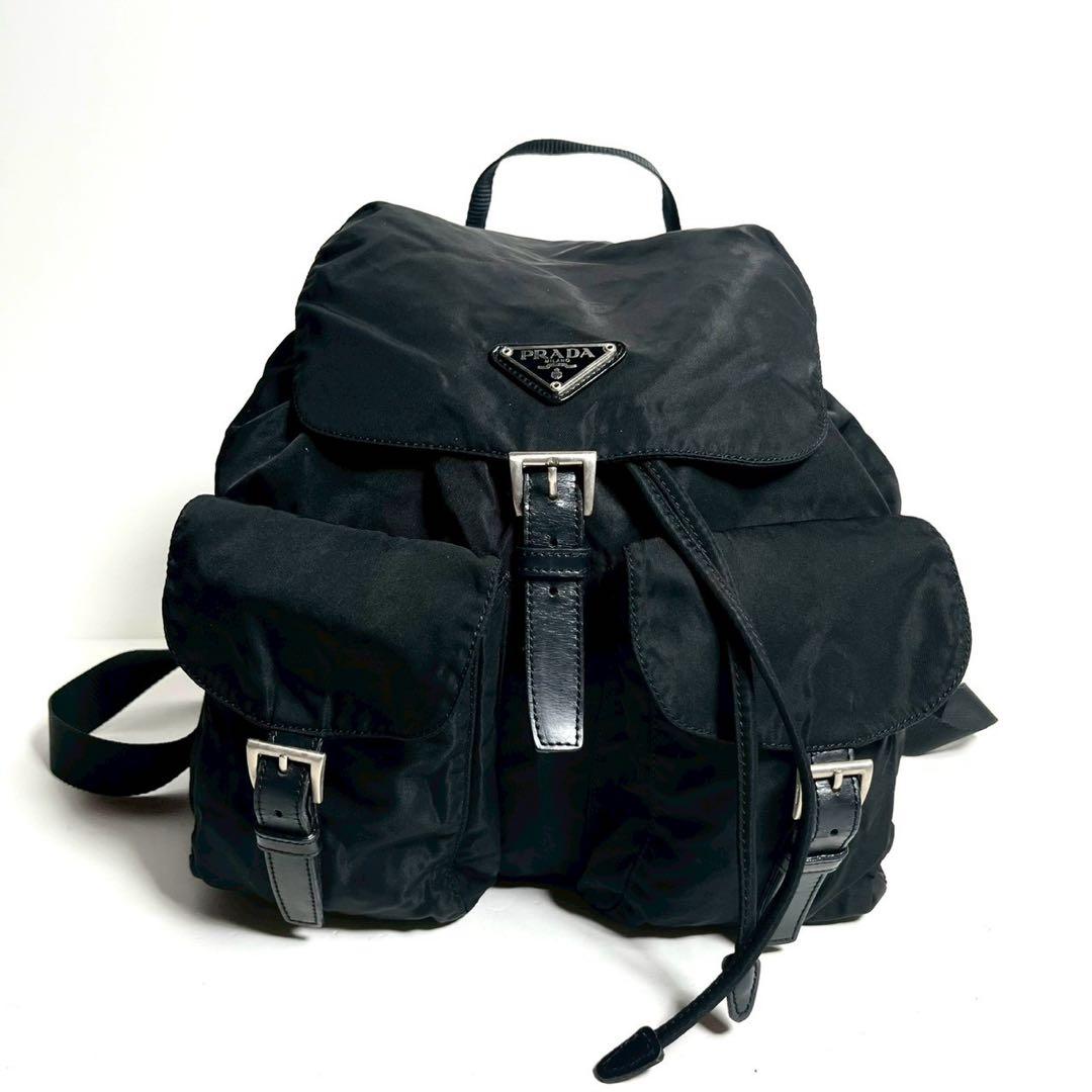 【極上美品✨】プラダ バッグパック リュック 三角ロゴ 巾着 テスートナイロン