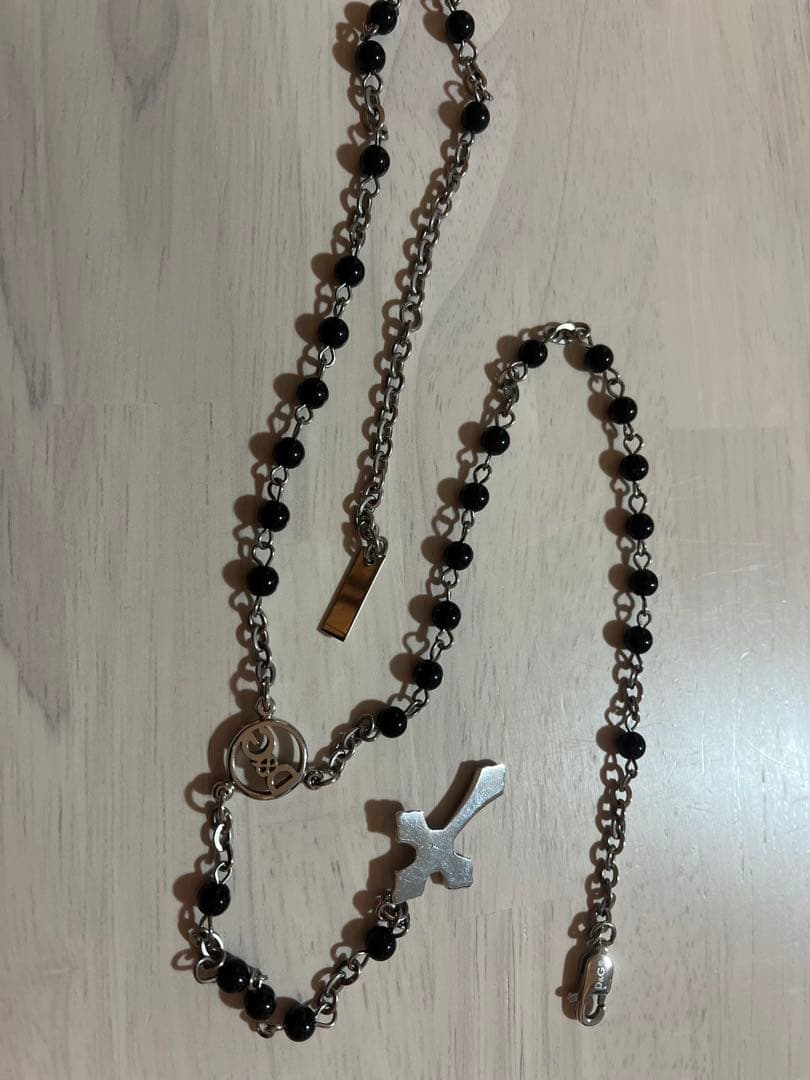 ロザリオスタイル ネックレス 十字架付き