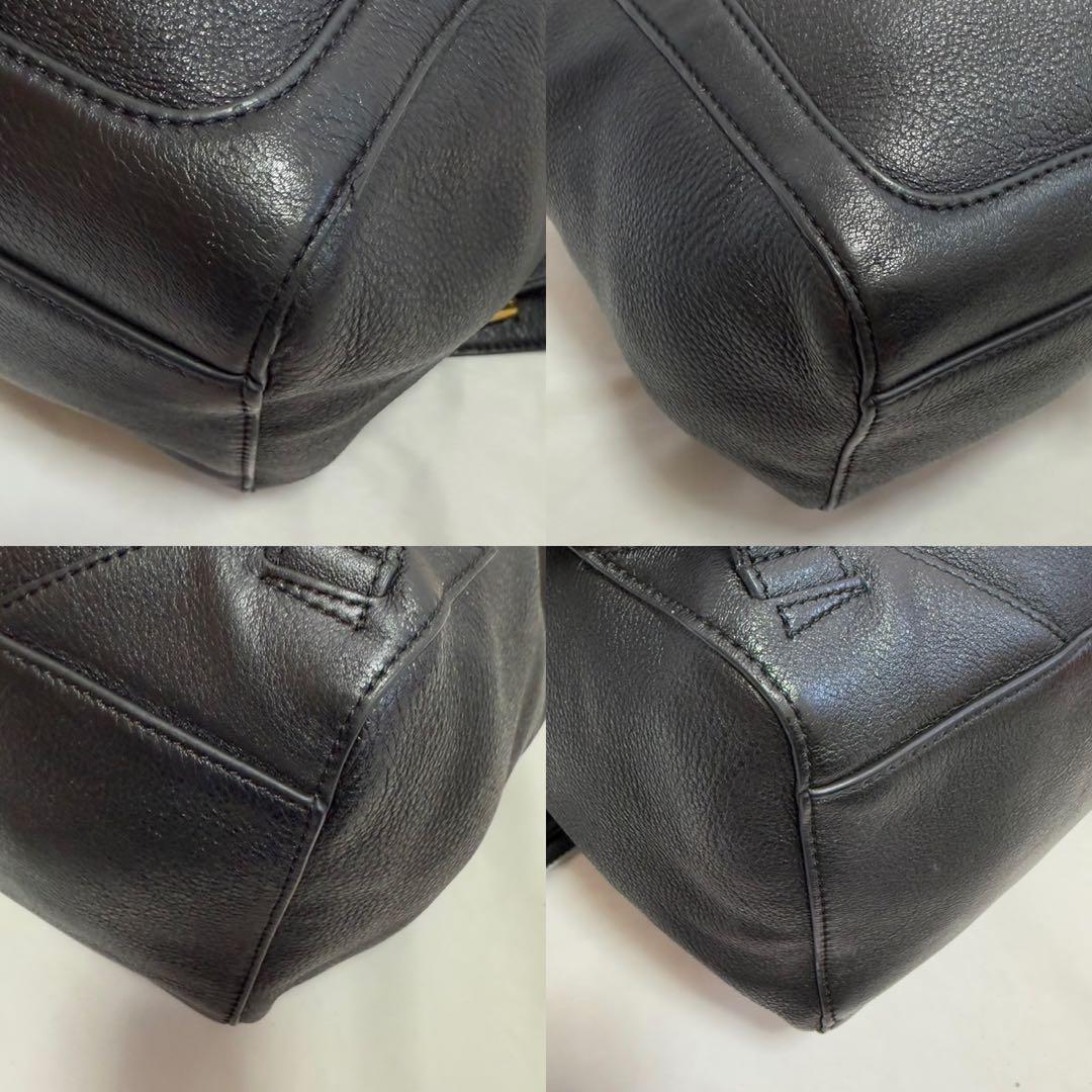 【極美品】トリーバーチ ロビンソン リュック レザー 肩掛け 黒 A4可 大容量