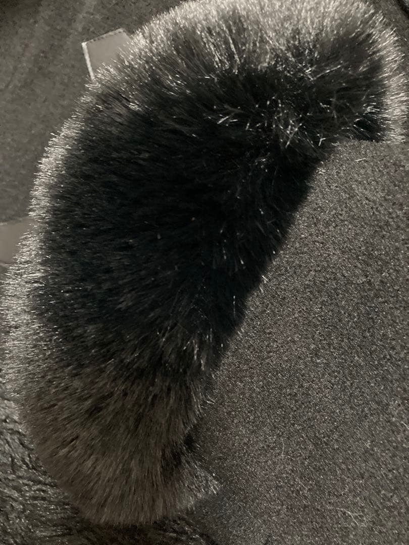 evelyn ファー付き黒ダッフルコート