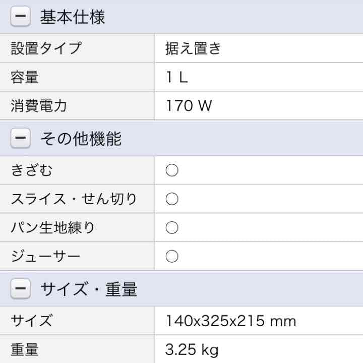 フードプロセッサー