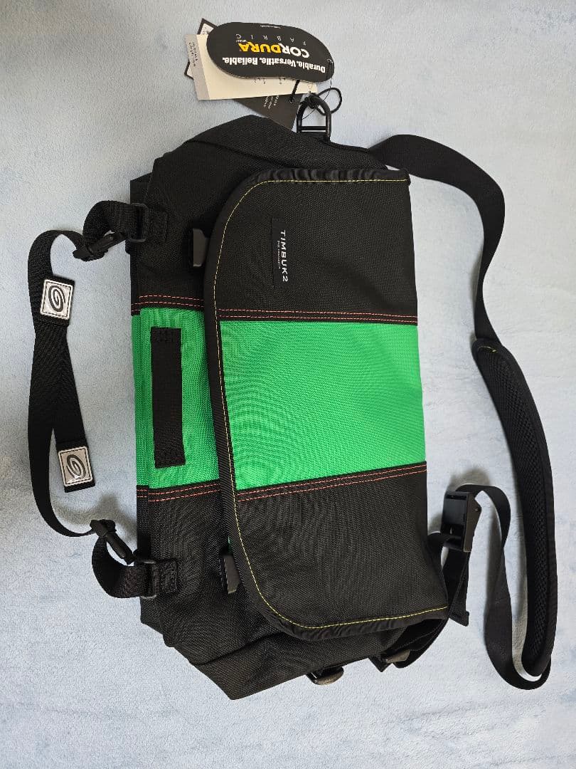 コーデュラ メッセンジャーバッグ ブラック/グリーン