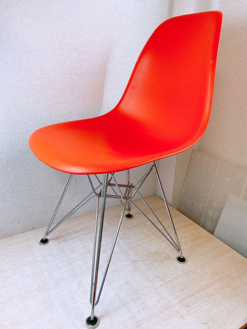 ①Eames サイドシェルチェア DSR Vitra製 エッフェル イームズ朱赤