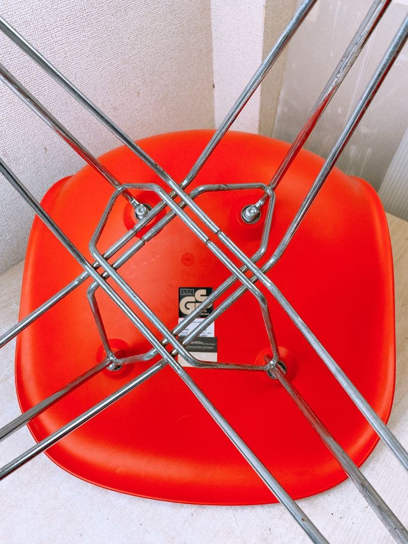 ①Eames サイドシェルチェア DSR Vitra製 エッフェル イームズ朱赤