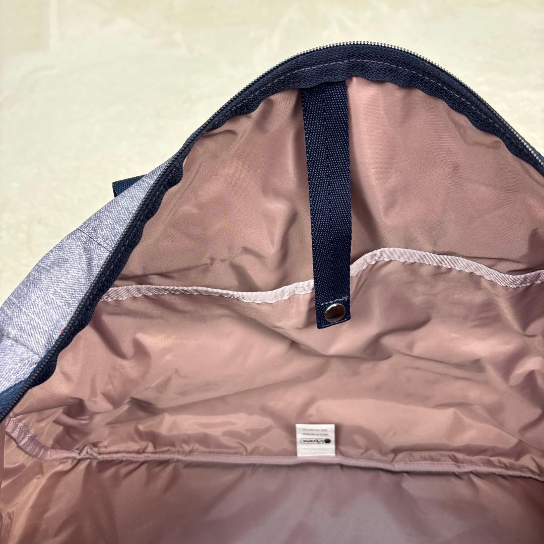 美品レスポートサック ショルダーバッグ　キャリーオン　デニム調　刺繍