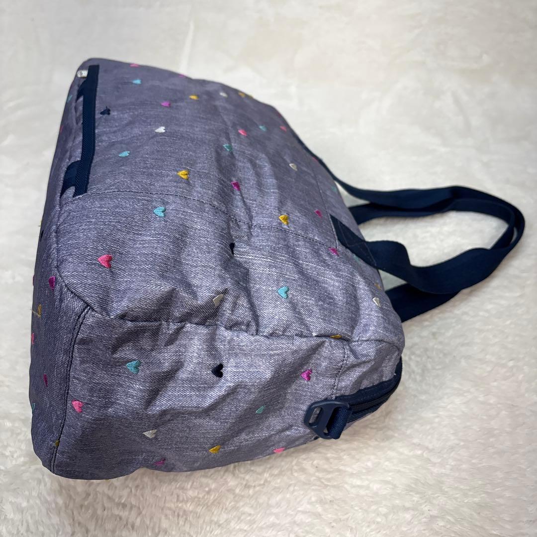 美品レスポートサック ショルダーバッグ　キャリーオン　デニム調　刺繍