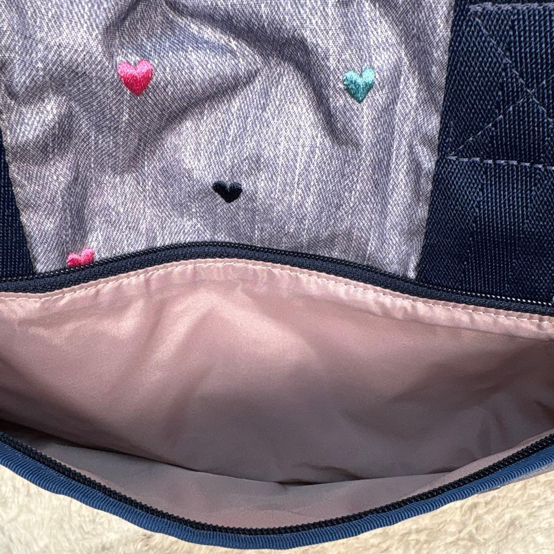 美品レスポートサック ショルダーバッグ　キャリーオン　デニム調　刺繍