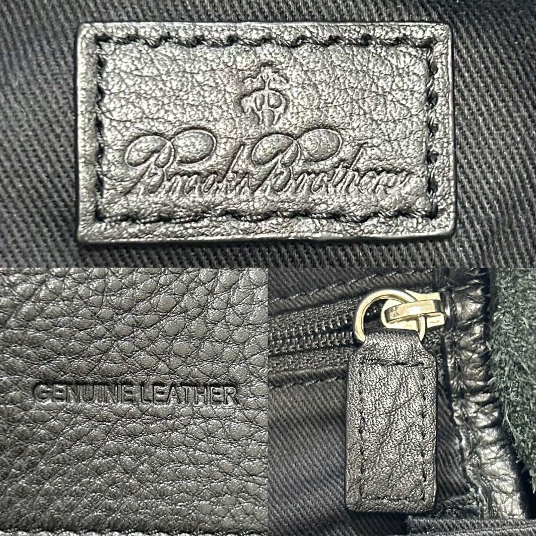 【美品】ブルックスブラザーズ トートバッグ ビジネスバッグ レザー 肩掛け 黒