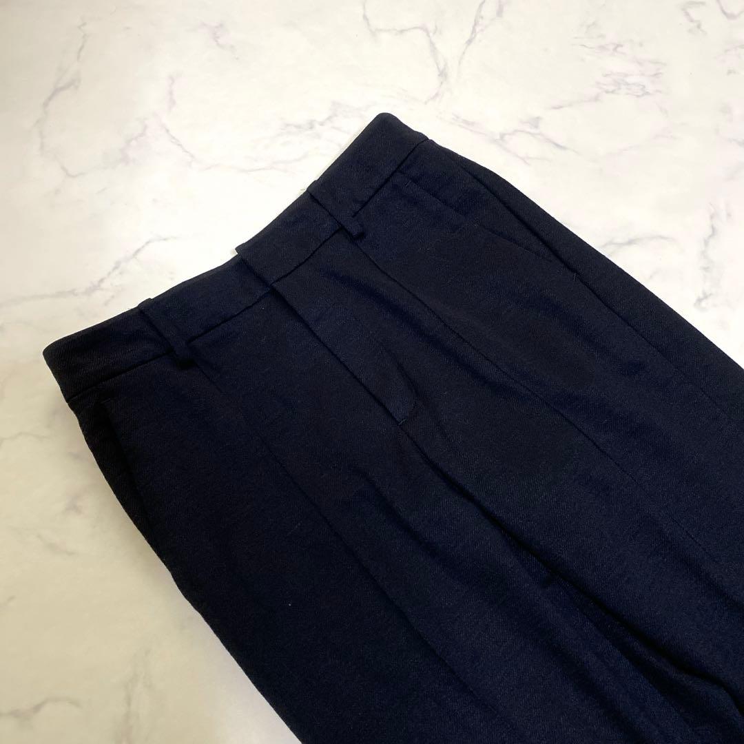 美品✨ユナイテッドアローズ セットアップ ノーカラー パンツ紺 上38 下36