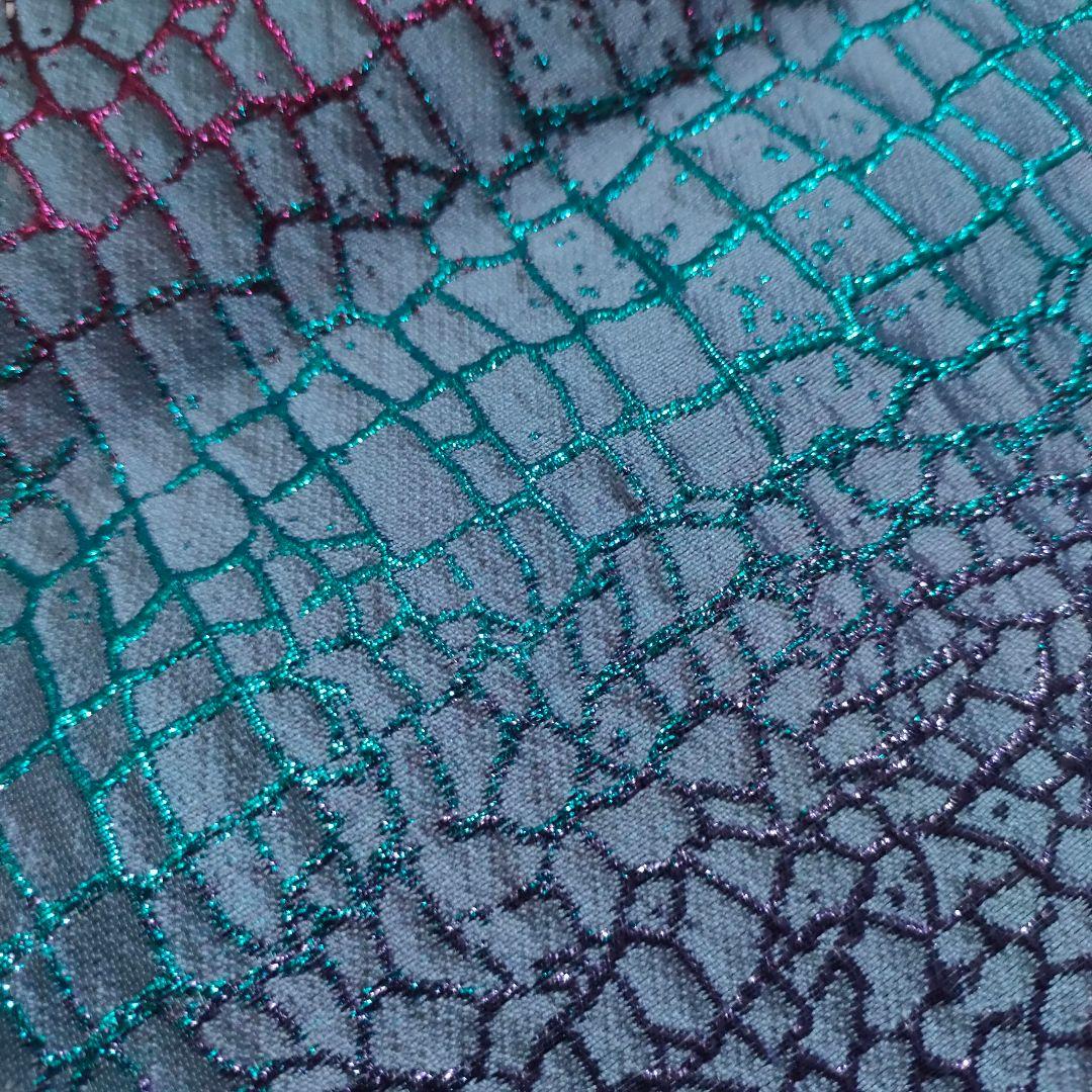 大人兵児帯へこおびクロコダイルわに鱗柄石畳柄グラデーション赤紫青偏光マスクメロン