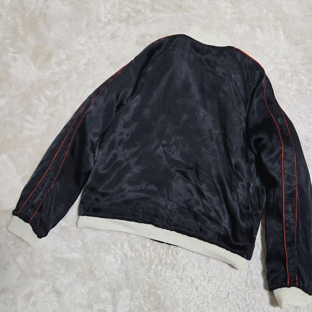 スクリプト 花旅楽団 別珍 リバーシブル スカジャン 鷹 刺繍 黒 M