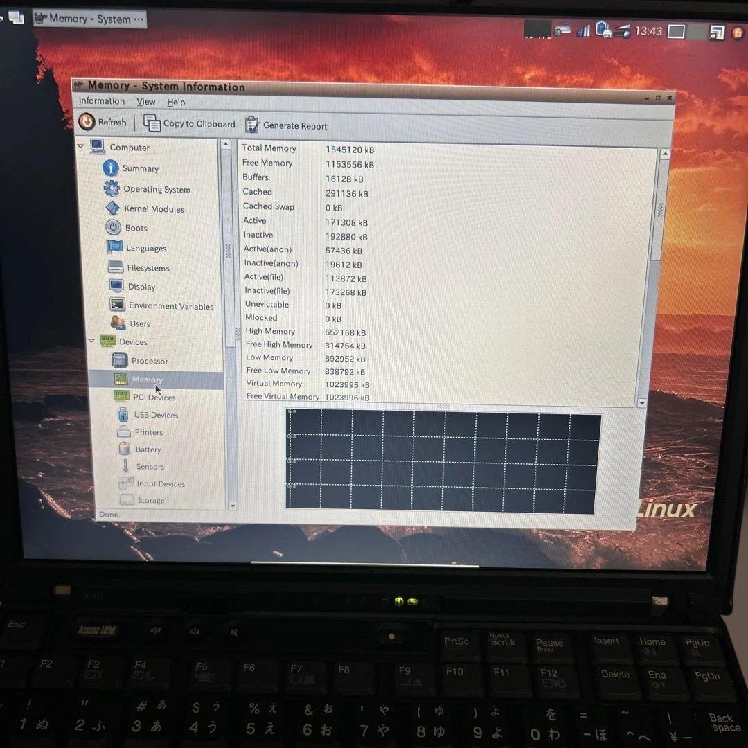 動作品 ビンテージ IBM ThinkPad X40 背面傷あり オマケ付き