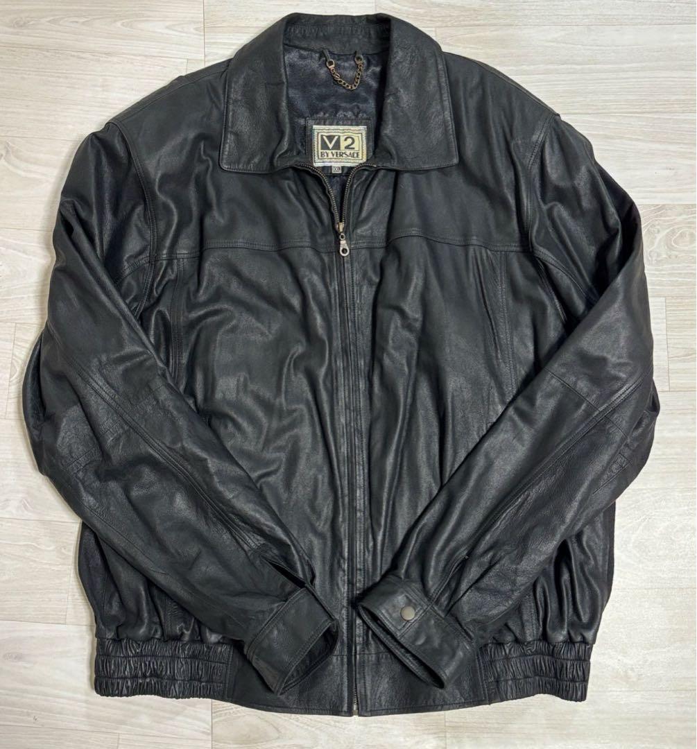 Versace レザージャケット ブラック ヴェルサーチ ヴィンテージ