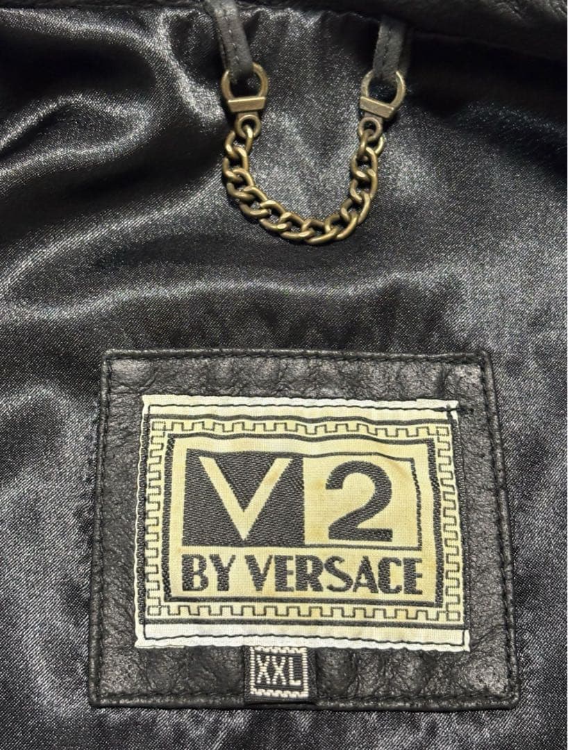 Versace レザージャケット ブラック ヴェルサーチ ヴィンテージ