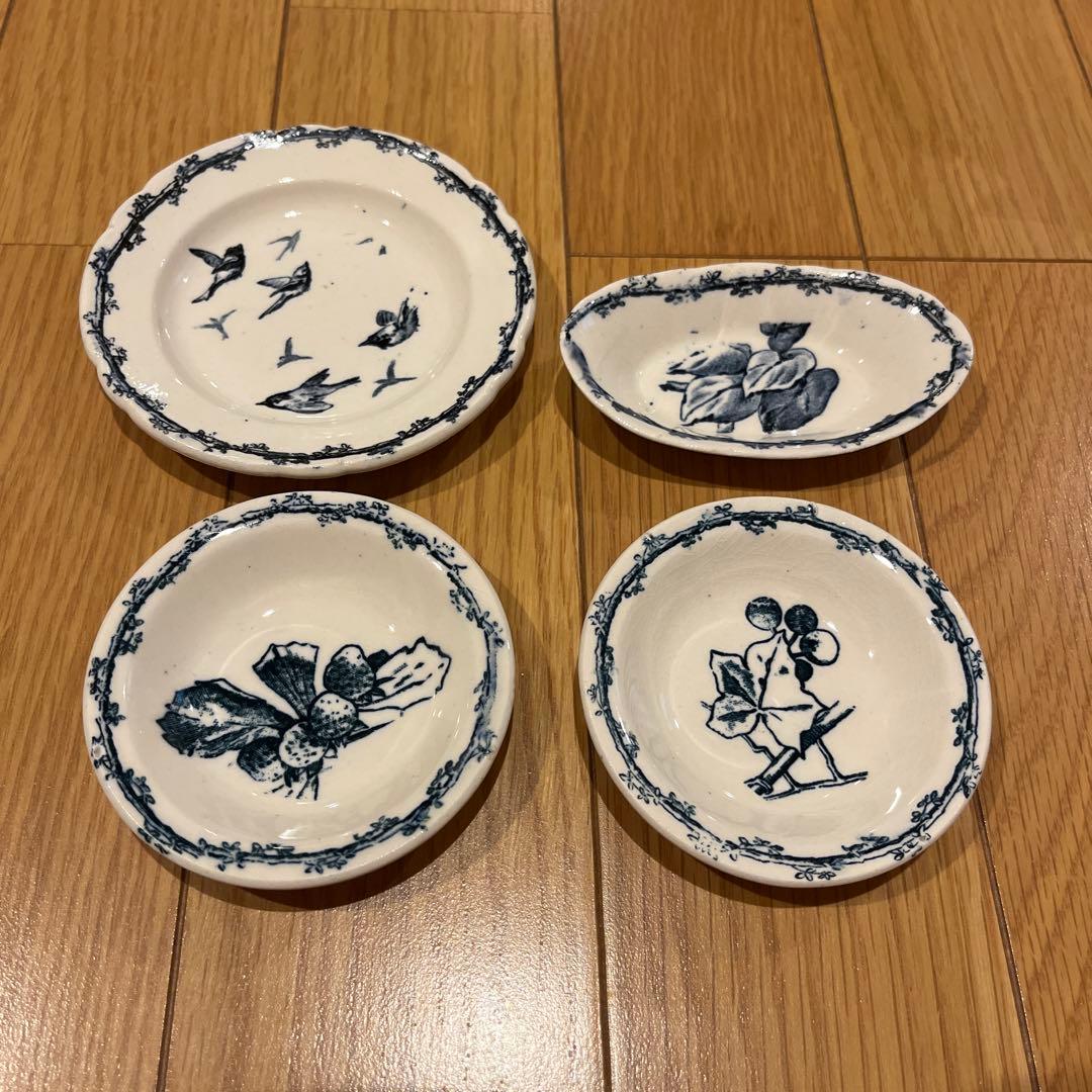 フランス　アンティーク　リネット　4枚セット