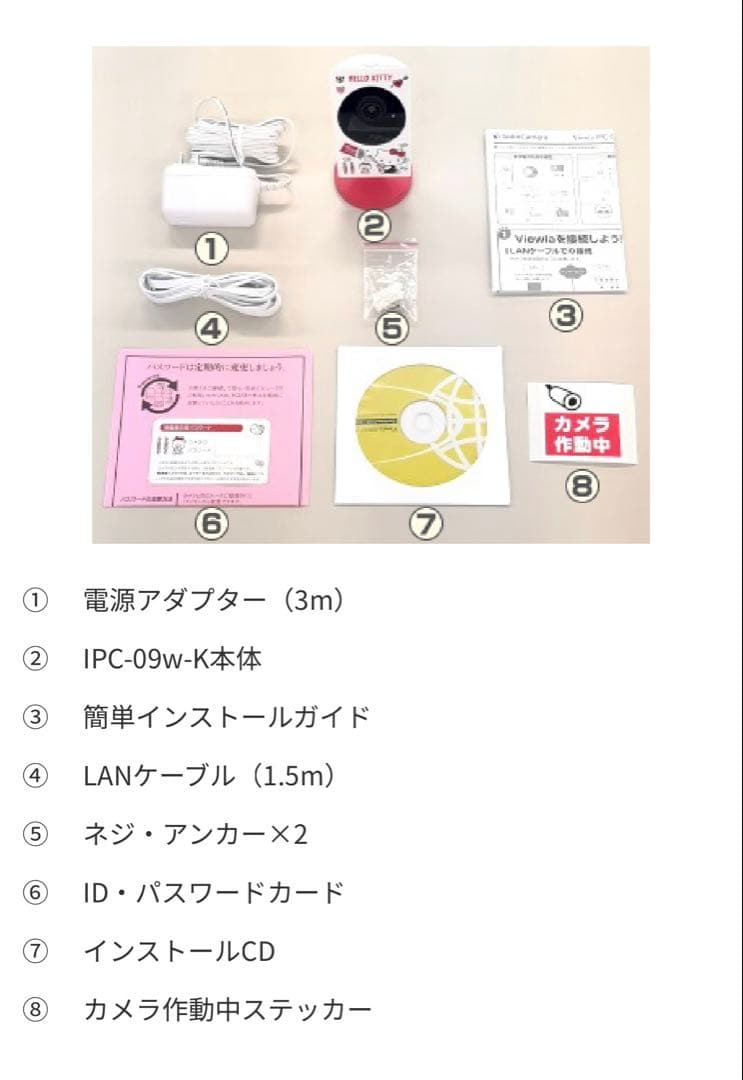 ハローキティデザイン ネットワークカメラViewla IPC-09w-k