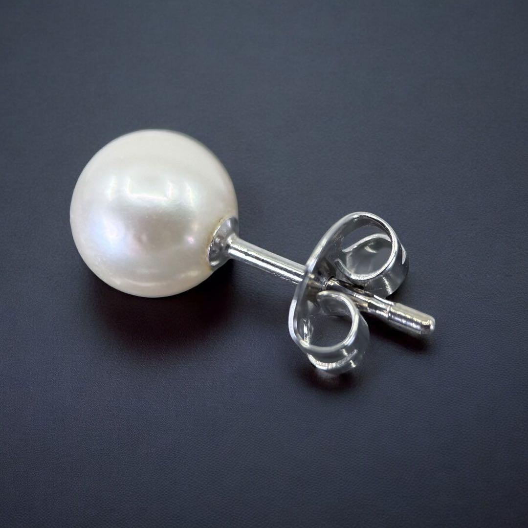 【極上】タサキ　アコヤ　K18 WG 本真珠　パール　ピアス　片耳　7.2mm