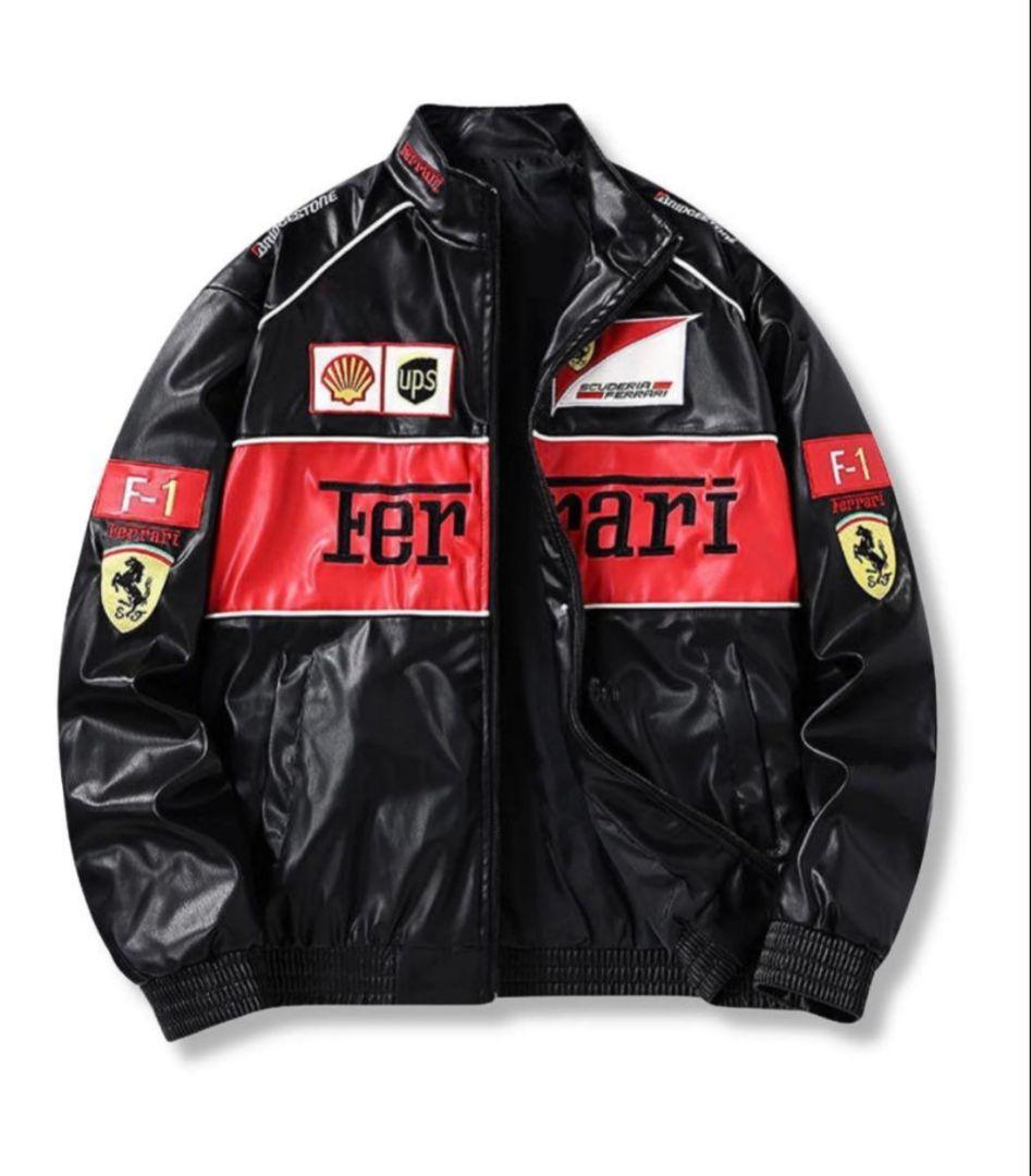 Ferrari F1 チームジャケット レーシングジャケット（Lサイズ）黒/赤