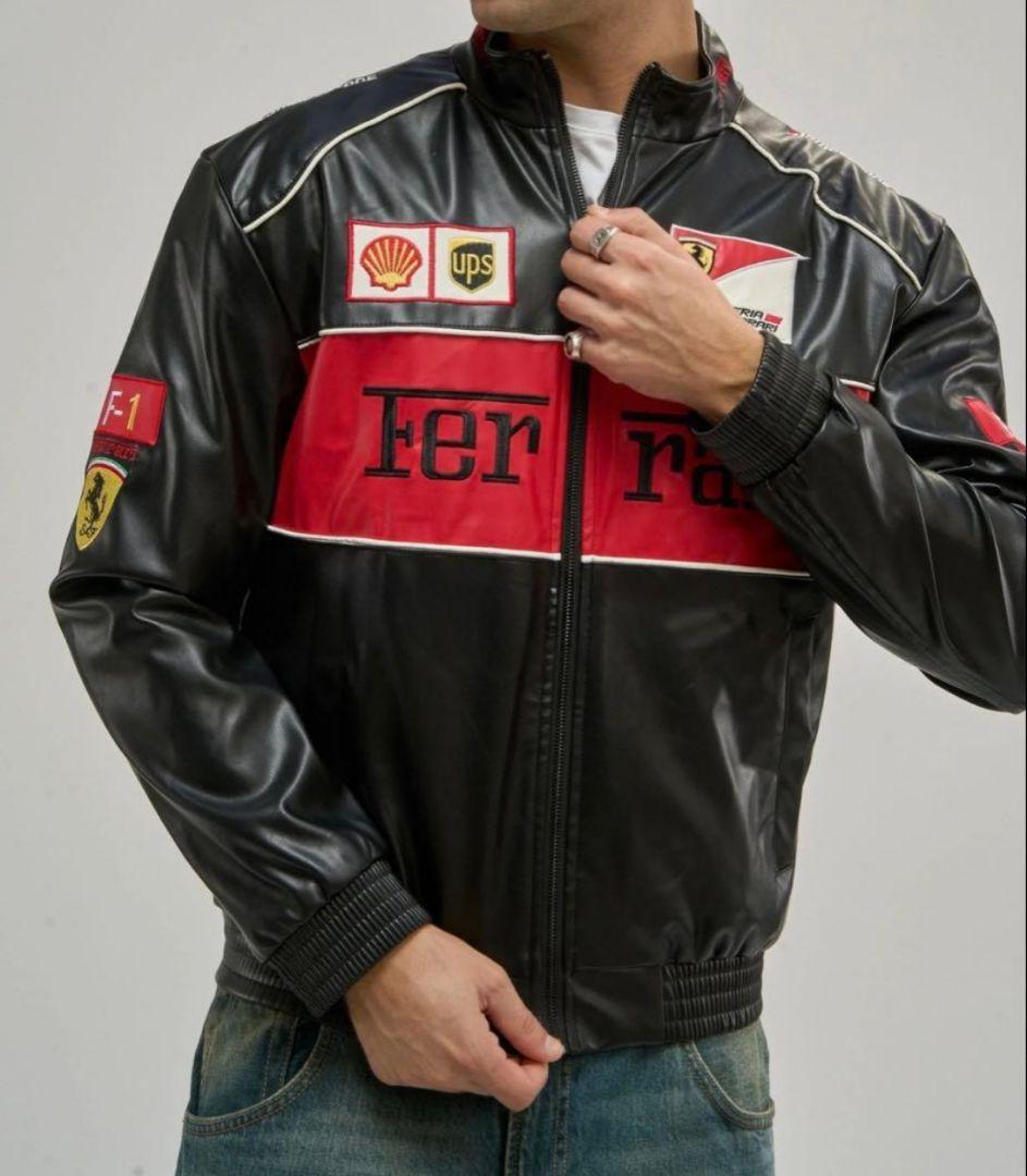 Ferrari F1 チームジャケット レーシングジャケット（Lサイズ）黒/赤