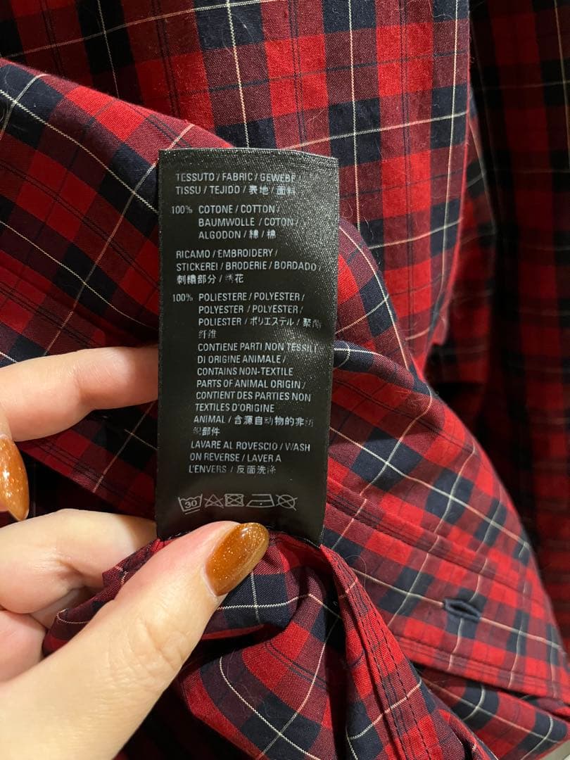 BALENCIAGA チェック柄 長袖シャツ　3B オーバーサイズ