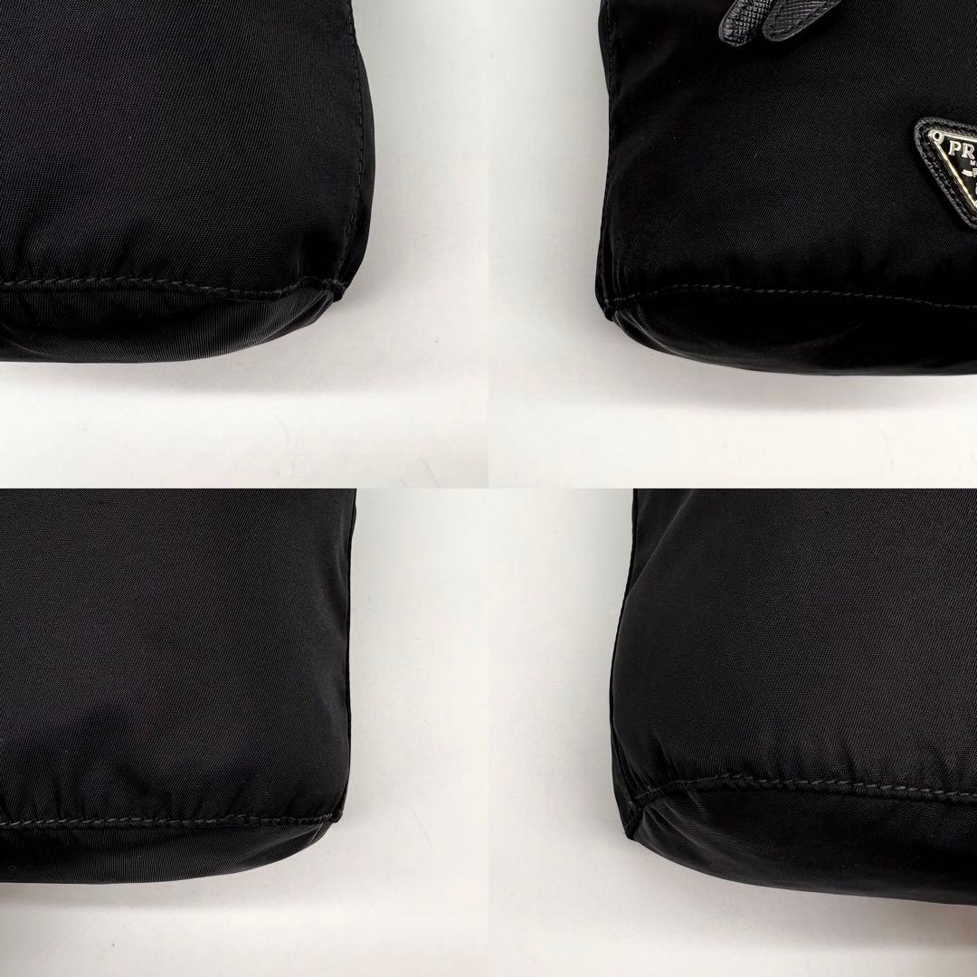 【近年型 極美品】PRADA サフィアーノ テスートナイロン 巾着 ポーチ 黒