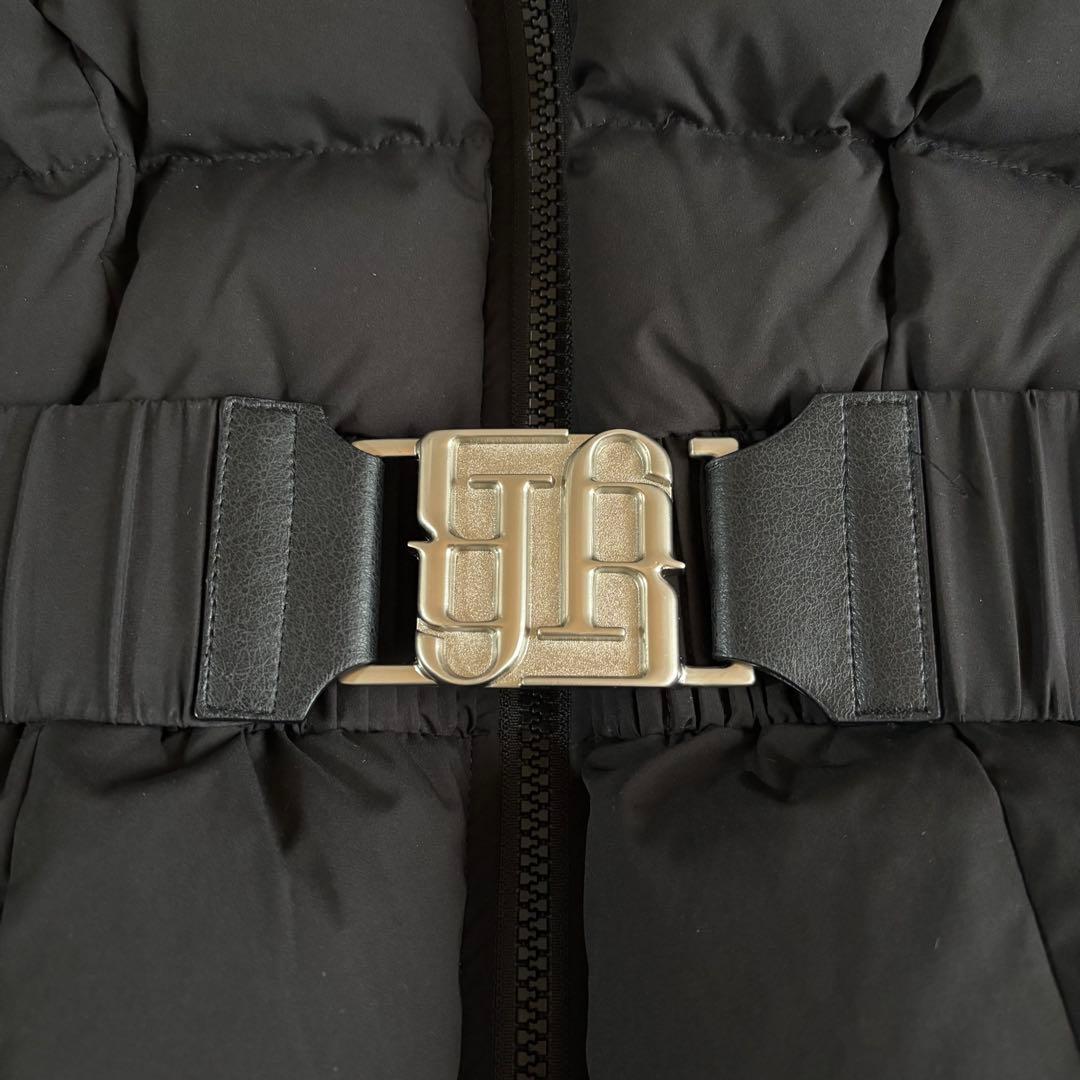 GYDA ファー付きショートダウンジャケット　ベルト付き