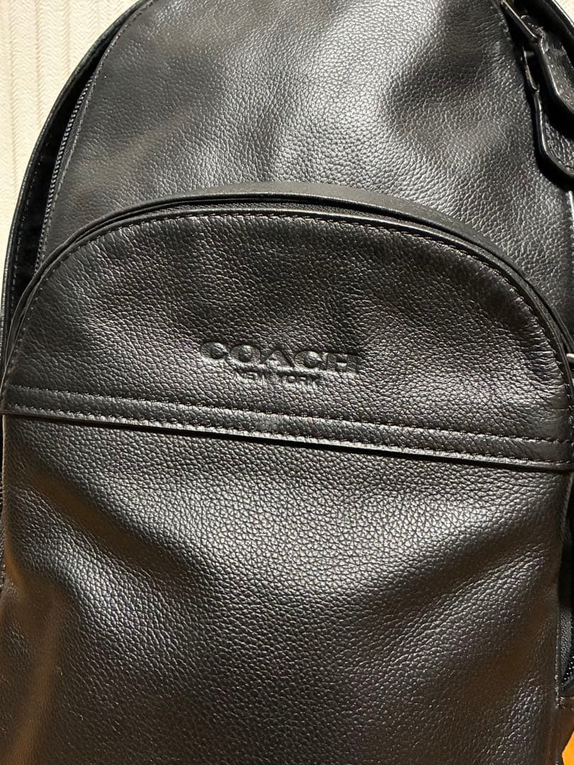 COACH コーチ ブラックレザー ボディバック スリングバック 本革