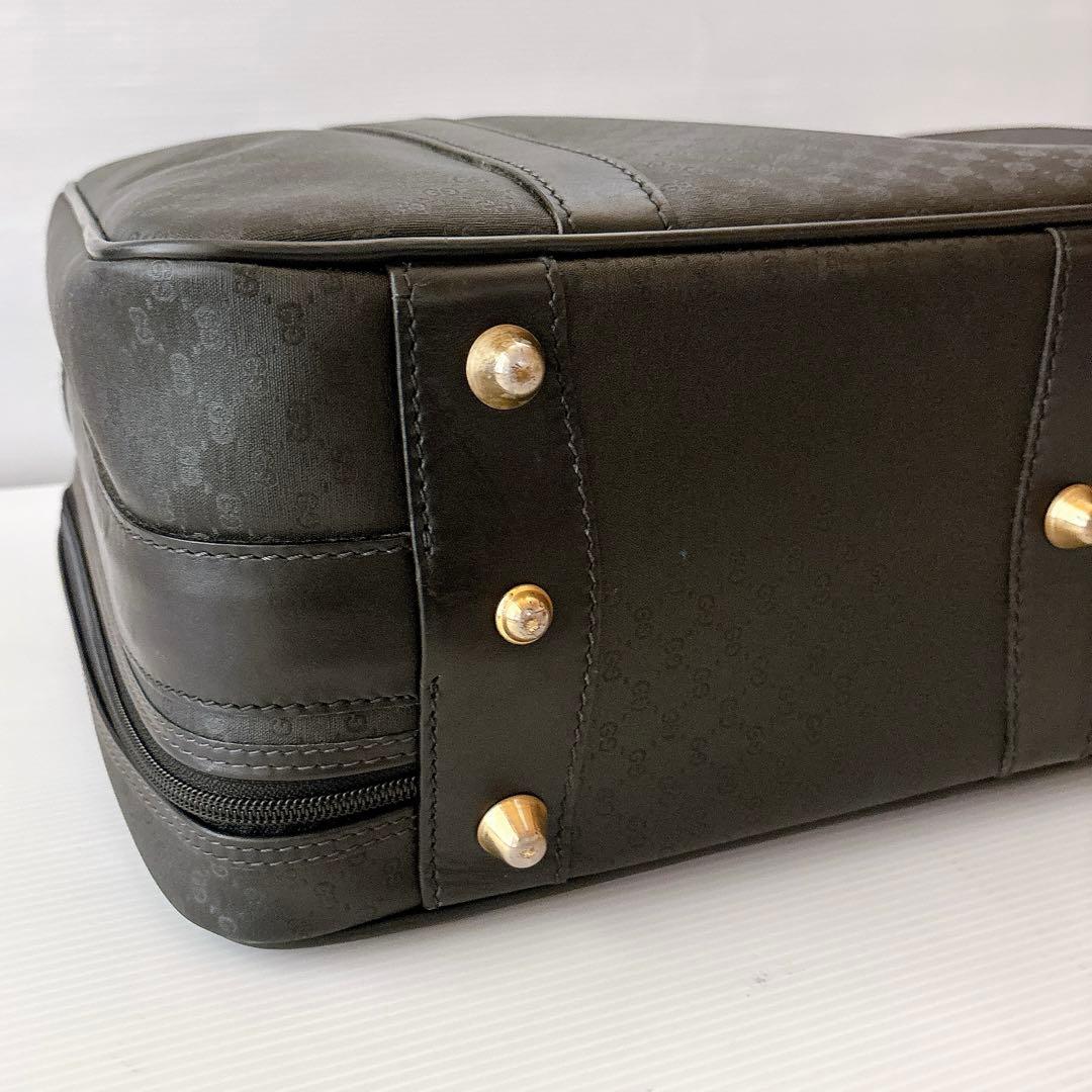 ✨美品✨グッチマイクロGG トランクケース　レザー　黒　旅行カバン　ボストン