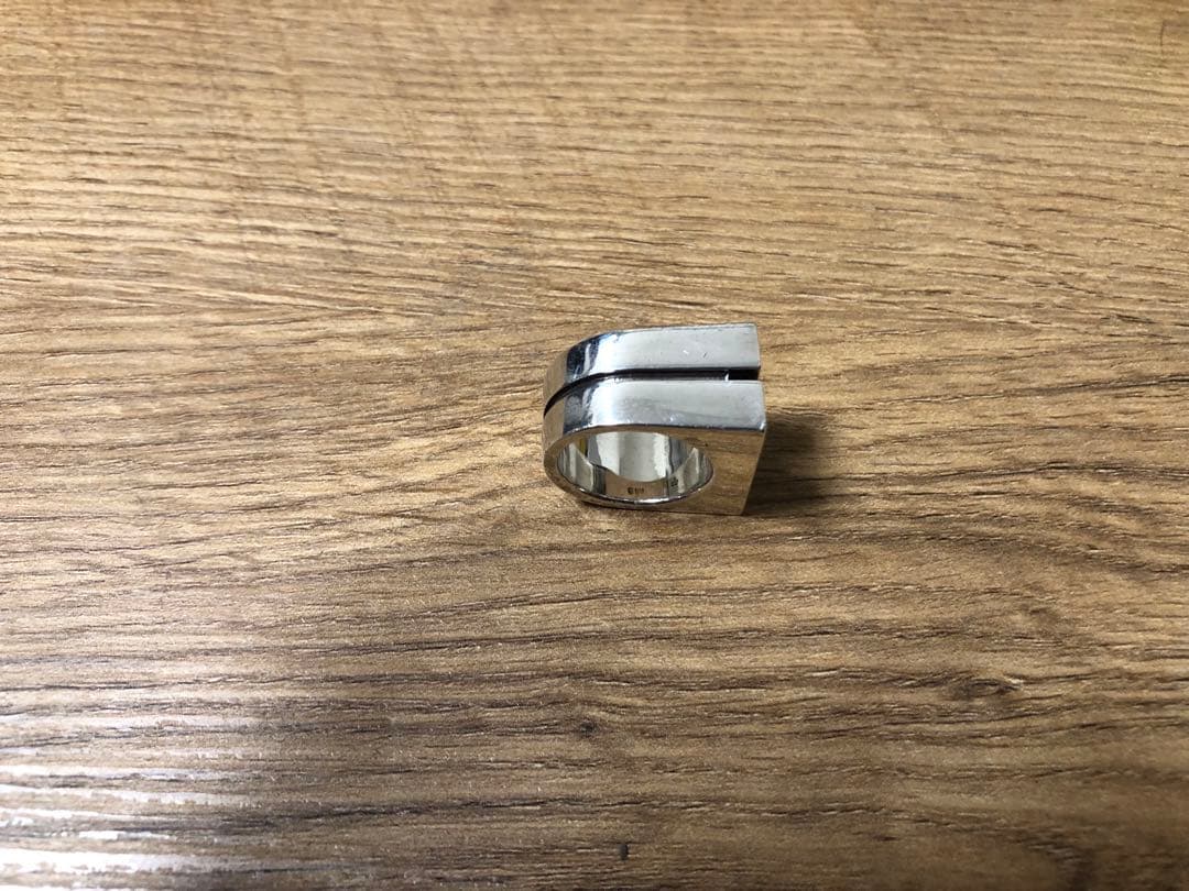 17号 GUCCI リング グッチ 指輪 シルバー Ag925 スクエア ヘビー