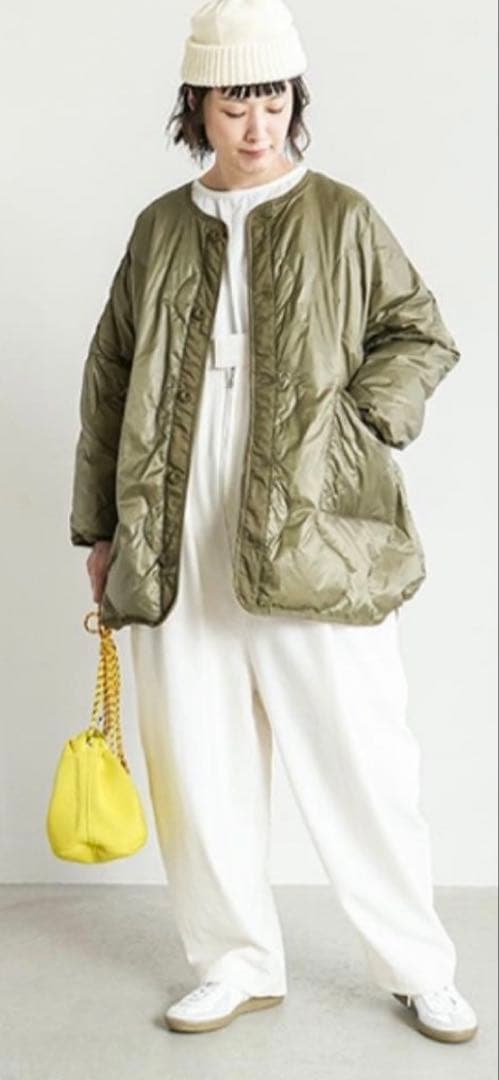 ソラモナポッシェ ライナーキルトジャケット ダウンジャケット ミリタリーグリーン