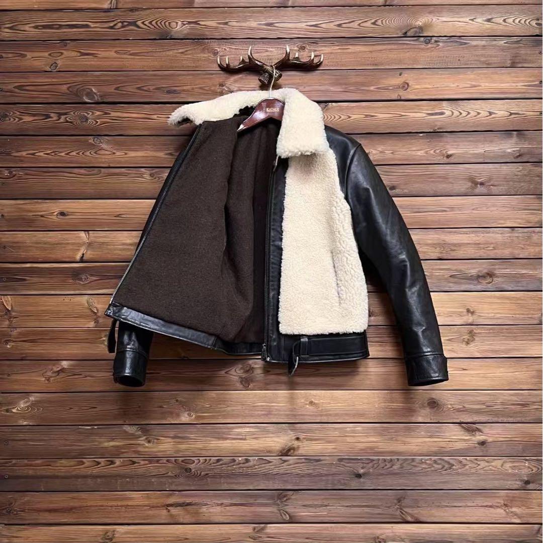 在庫処分 グリズリージャケット　熊ジャン　茶芯ホースハイド　レザージャケット L