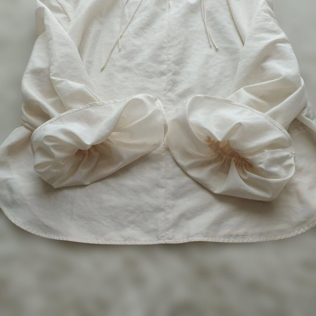 25年♡極美品✨ノーブル 2wayストリングスラッフルロングスリーブブラウス 白