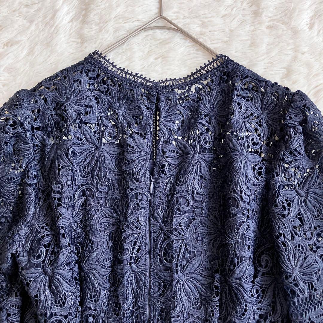美品 人気 セルフォード レースドレス お呼ばれ ワンピース マーメイド 濃紺