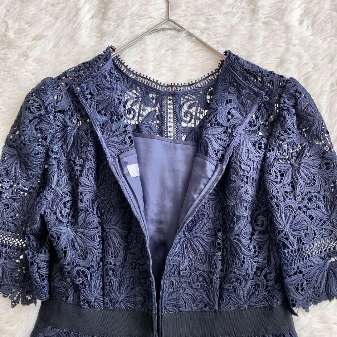 美品 人気 セルフォード レースドレス お呼ばれ ワンピース マーメイド 濃紺