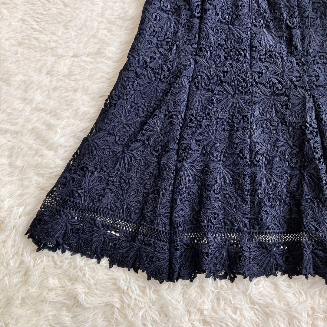 美品 人気 セルフォード レースドレス お呼ばれ ワンピース マーメイド 濃紺