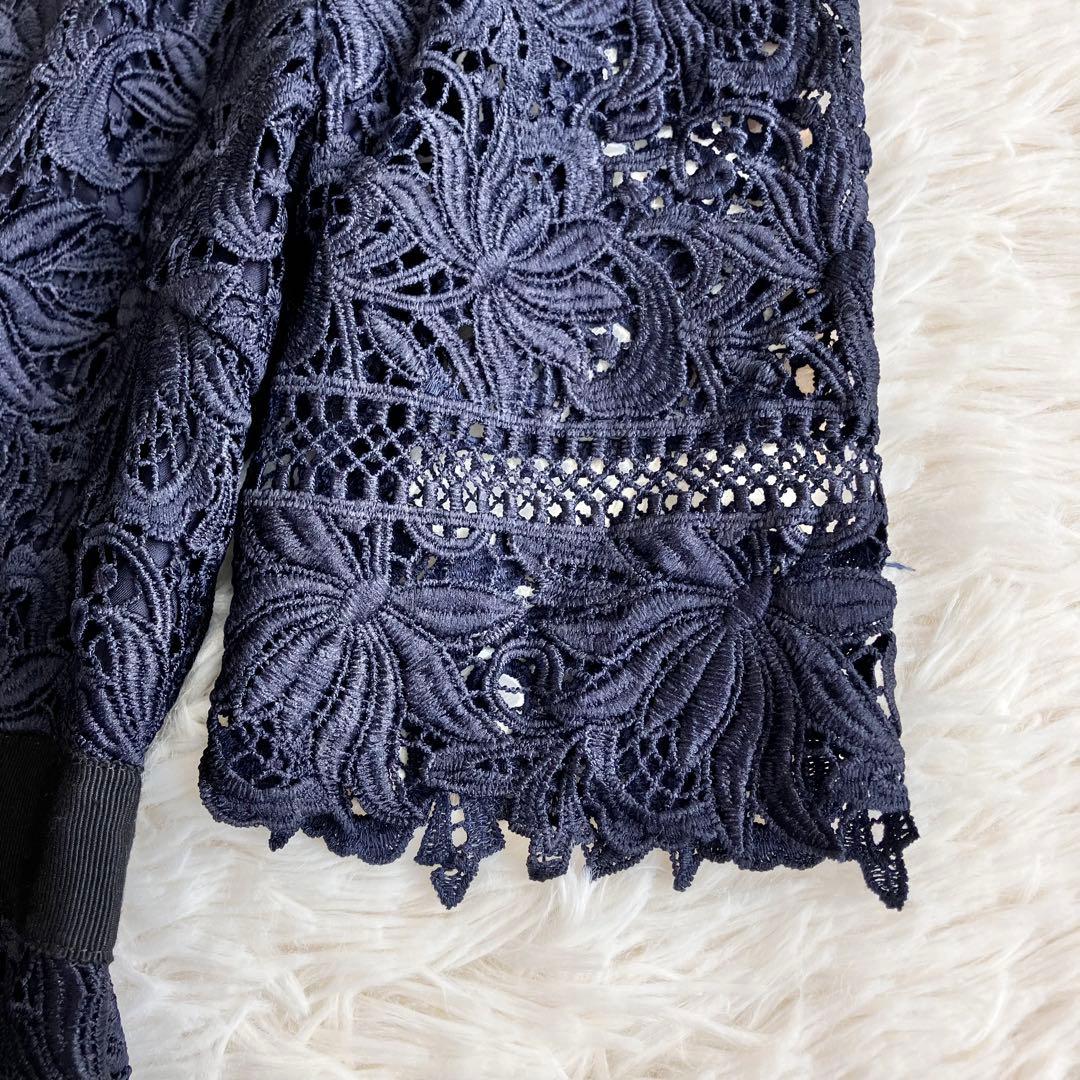 美品 人気 セルフォード レースドレス お呼ばれ ワンピース マーメイド 濃紺