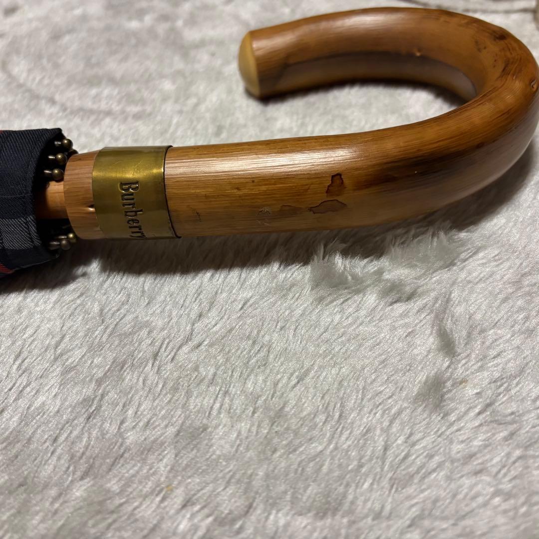 極美品 Burberrys バーバリー 長傘 ノバチェック ネイビー　傘袋あり