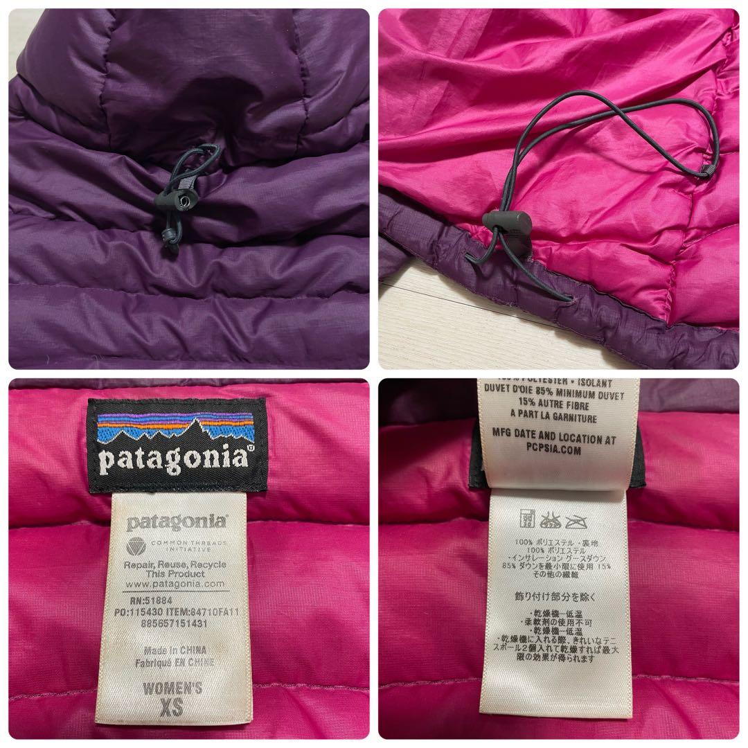 2011年製 patagonia ダウンセーターフーディ 84710 パープル