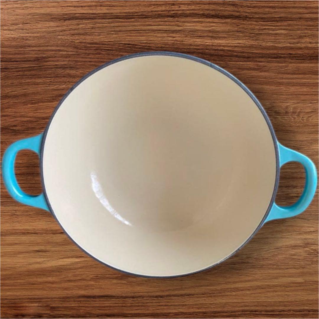 【美品】 LE CREUSETルクルーゼ鍋 限定品 ターコイズ