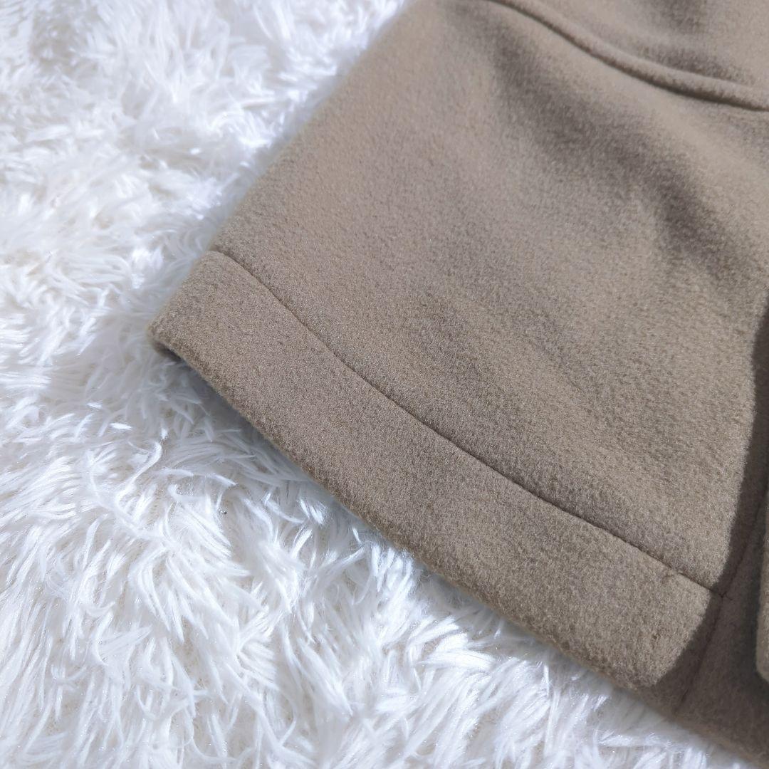 HYKE ダッフルコート ロゴ入りトグル ロングコート グレージュ