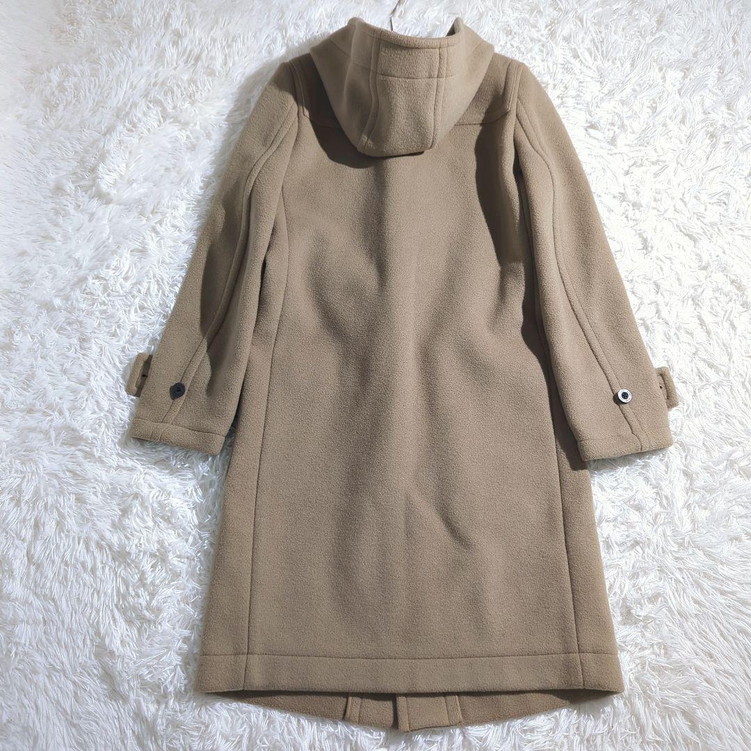 HYKE ダッフルコート ロゴ入りトグル ロングコート グレージュ