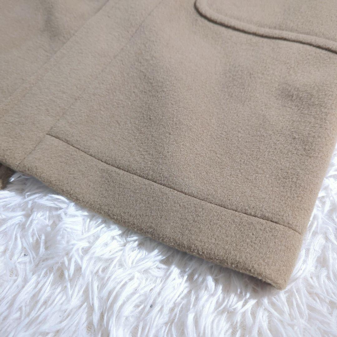 HYKE ダッフルコート ロゴ入りトグル ロングコート グレージュ