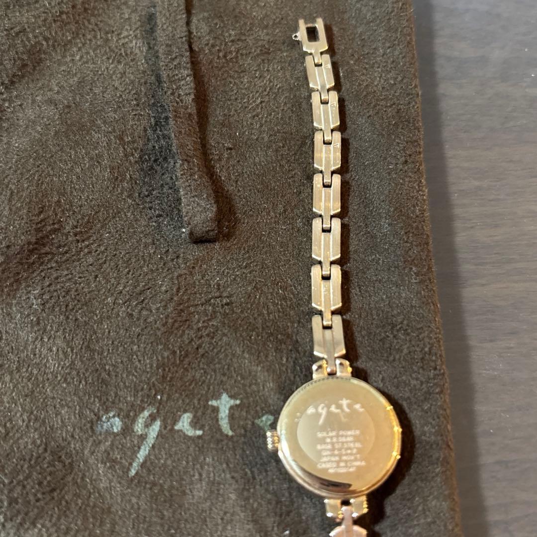 ヒバリ様　agete アガット　ソーラー　腕時計　ピンクゴールド