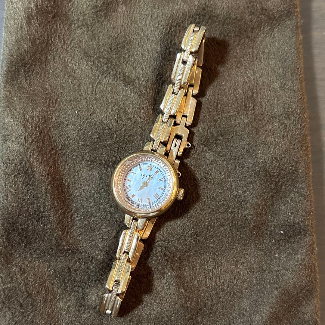 ヒバリ様　agete アガット　ソーラー　腕時計　ピンクゴールド