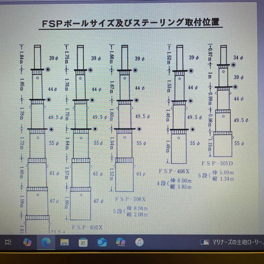 O*N様 伸縮ポール(フジインダストリー社製)FSP406 自動ロック