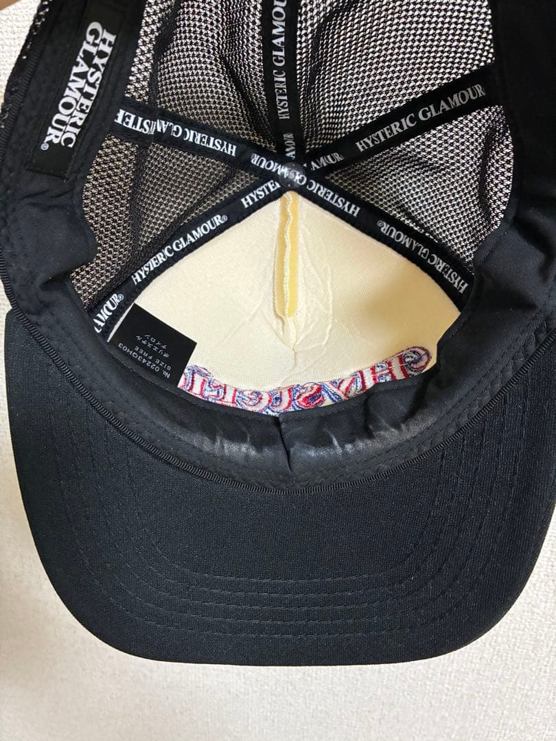 HYSTERIC JEANS刺繍 メッシュキャップ ブラック