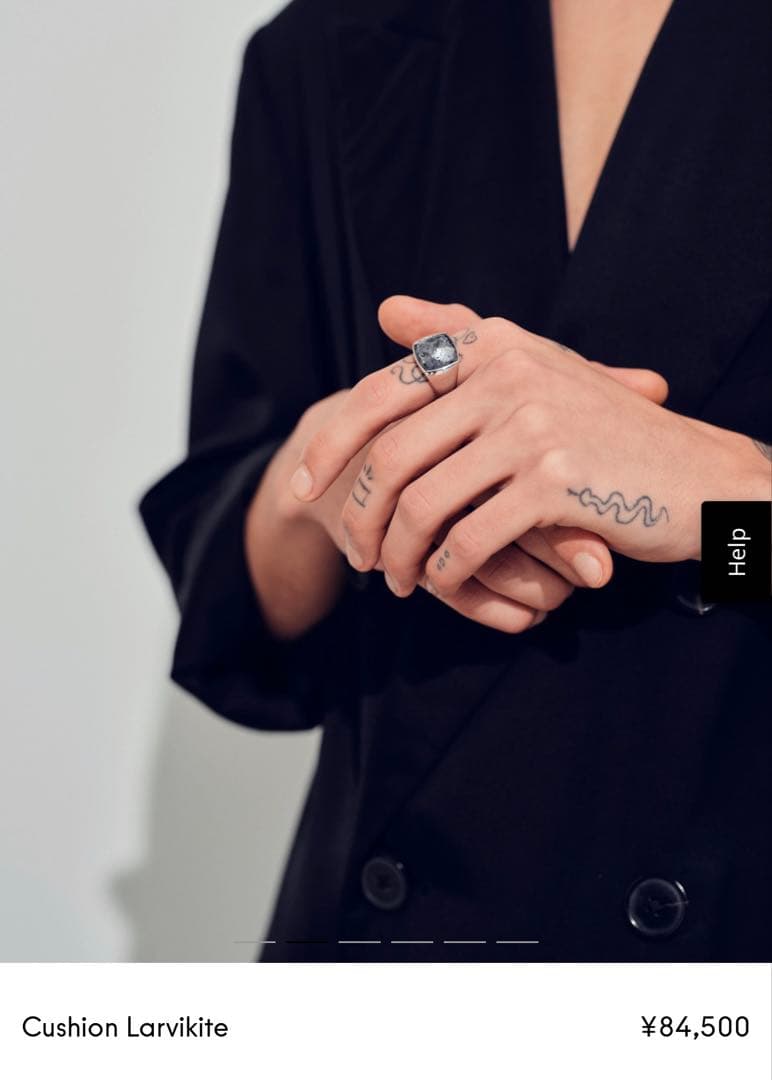 た*ま様 TOMWOOD Cushion Larvikite Ring サイズ5