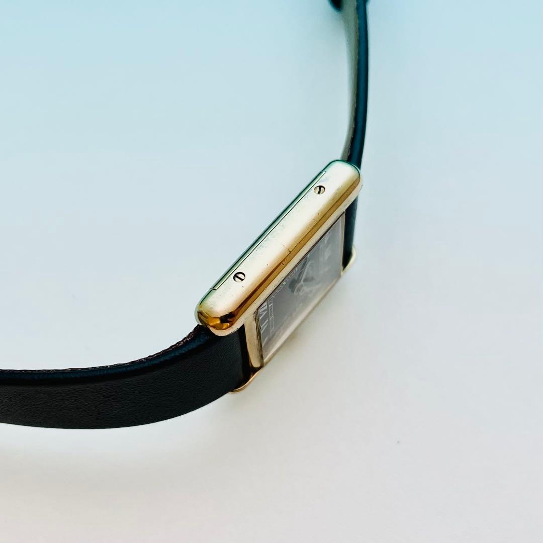 【極上／精度調整済】カルティエ マストタンク SM 手巻 ヴェルメイユ 黒文字盤