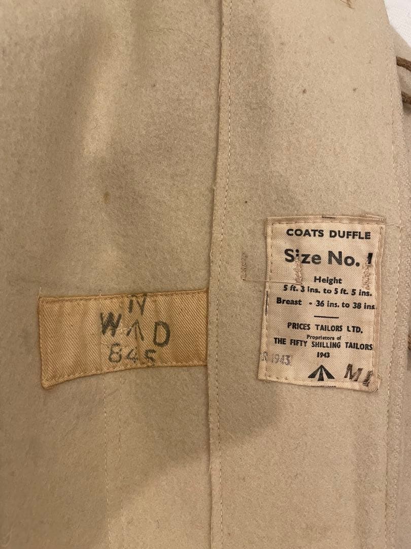 英国軍　40年代　ロイヤルネイビーショールカラーダッフル