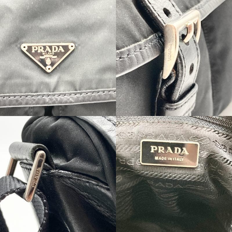 美品 カード付　プラダ　メッセンジャー バッグ　三角ロゴ　ブラック
